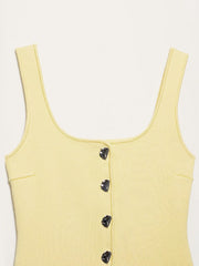 Curved Hem Ribbed Knit Vest