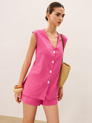 Linen & Cotton Shorts Set