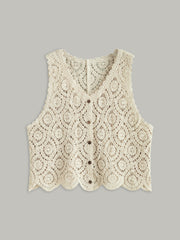 Crochet Button-Up Vest