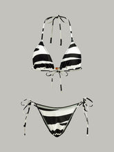 Striped Triangle Bikini Set