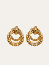 Golden Beaded Hoop Earrings