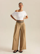 Pocketed Gingham Wide-Leg Pants