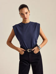 Pleated Sleeveless Top