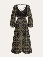 Embroidered Cut-out Maxi Dress