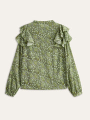 Floral Printed Ruffle Shirt