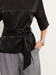 Belted Satin T-Shirt