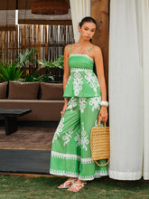 Floral Print Cami Top With Wide-Leg Pants Set