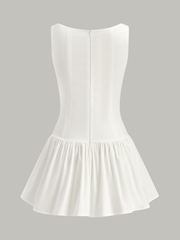 Embroidered Floral Mini Dress with Front Buttons