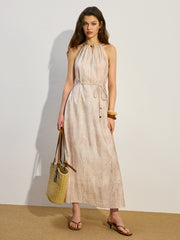 Pocketed Tied Maxi Dress