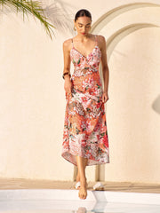 Floral Print Cross-Back Dress