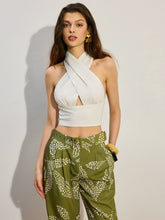 Cross Halter Cut-Out Tank Top