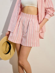 Oversized Striped Shorts Set
