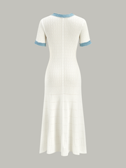Trimmed Knit Midi Dress