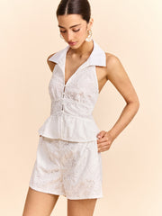 Halter Backless Top and Shorts Set