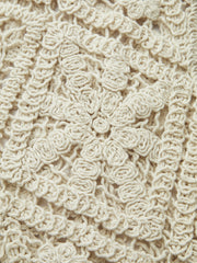 Crochet Knit Vest with Button Front