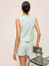 Minimalist Back Button Sleeveless Shorts Set