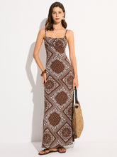 Paisley Print Spaghetti Strap Maxi Dress