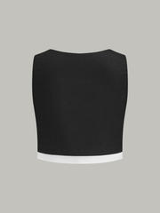 Contrast Trim Skirt Set