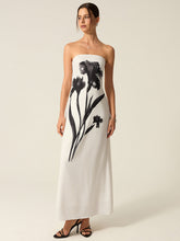 Strapless Floral Print Maxi Dress