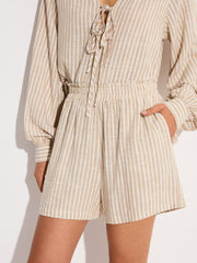 Striped Linen & Cotton Shorts Set