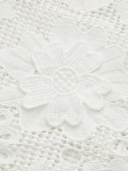 Semi Sheer 3D Flowers Mini Dress