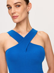 Cross-Over Neckline Knit Top