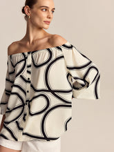 Patterned Off-Shoulder Blouse