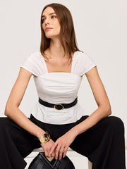 Belted Ruched Top