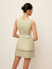 Belted Pocket-Detail Skirt Set