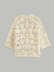 Semi-Sheer Floral Lace Top