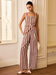 Striped Pocketed Vest