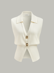 Metal Buttons Knit Vest