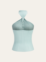 Ribbed Halter Knit Top