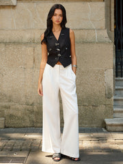 Metal Decor V-Neck Vest