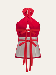 Cross Halter Backless Top