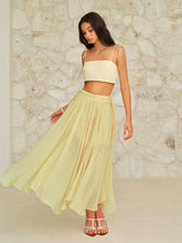 Drawstring Waist Maxi Skirt
