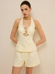 Halter Cut-Out Top and Shorts Set