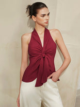 Halter Neck Knotted Front Top