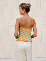 Striped Backless Tank Top