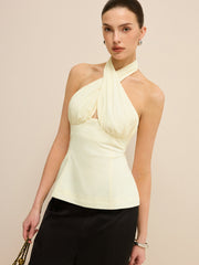 Cross-Over Halter Backless Tank Top