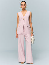 V-Neck Buttoned Detail Vest