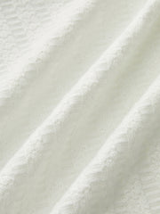 Denim-Trimmed Knit Mini Skirt with Metal Button