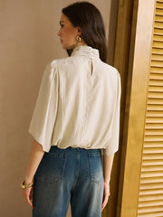 Elastic Hem Half-Sleeve Shirt