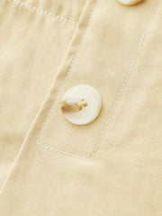 High-Waisted Button -Detail Wide-Leg Shorts