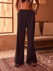 Elastic-Waist Wide-Leg Pants