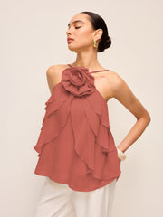 Floral Ruffle Halter Top