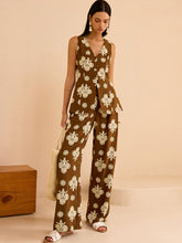 Floral Print Wide-Leg Pants Set