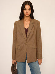 Houndstooth Oversized Blazer