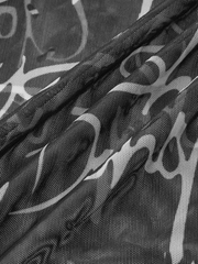 Sheer Meltaway Tank Top Scripted Bodysuit