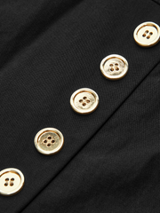 Button Detail Wide-Leg Pants
